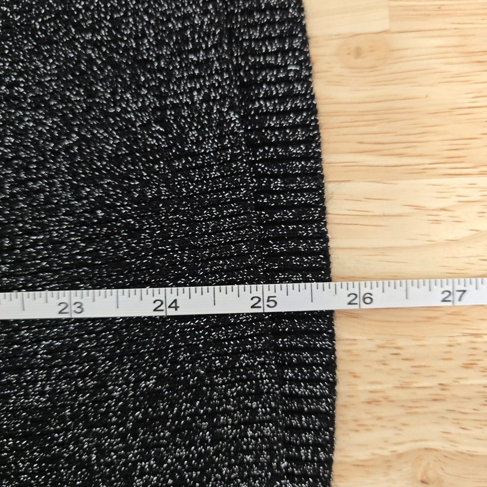 By Anthropologie Womens XL Black Silver Metallic Chevron Ribbed Knit Tank Top - Picture 6 of 8